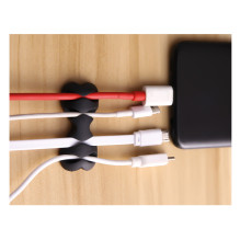 Multifunctional organizer PNI Tidy Clip 02 cables, flexible silicone, self-adhesive, for 8 4x2 cables with a diameter of