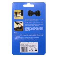 Multifunctional organizer PNI Tidy Clip 02 cables, flexible silicone, self-adhesive, for 8 4x2 cables with a diameter of