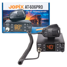 CB radijo stotis JOPIX AT-606PRO ASQ, AM / FM, 4W, 12V-24V, PA, VOX, triukšmo slopintuvas CB radijo stotis JOPIX AT-606PRO ASQ, AM / FM, 4W, 12V-24V, PA, VOX, triukšmo slopintuvas