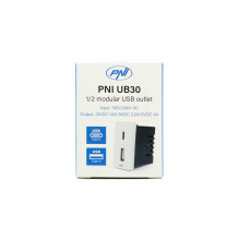 Dvigubas USB lizdas PNI UB30, 5 V, 2,4 A, modulinis, įmontuotas