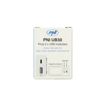 Dvigubas USB lizdas PNI UB30, 5 V, 2,4 A, modulinis, įmontuotas