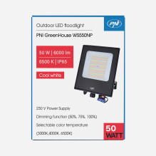 PNI GreenHouse LED prožektorius WS550NP 50W 230V maitinimo šaltinis, reguliuojama spalvų temperatūra (3000K, 4000K, 6500