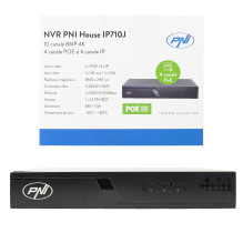 NVR POE PNI House IP710J, 10 kanalų 4K 8MP, 4 kanalai POE ir 6 kanalai IP su PNI POE jungikliu arba įprastu H.265