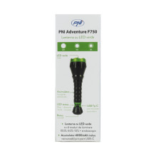 PNI Adventure F750 Green Light aluminum flashlight, LED 10W, 500 lm, up to 850 m, IP44, 4000mAh battery included, chargi PNI Adventure F750 Green Light aluminum flashlight, LED 10W, 500 lm, up to 850 m, IP44, 4000mAh battery included, chargi