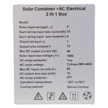 PNI CBT-3 switchboard for protection and interruption of the three-phase solar system PNI CBT-3 switchboard for protection and interruption of the three-phase solar system