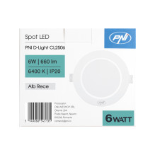 PNI D-Light CL2506 6W LED spotlight, recessed, round 120 cm, 6400K, 230V power supply, 660 lm, cool white PNI D-Light CL2506 6W LED spotlight, recessed, round 120 cm, 6400K, 230V power supply, 660 lm, cool white