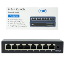 Switch PNI SW08 with 8 ports 10 / 100Mbps metal case Switch PNI SW08 with 8 ports 10 / 100Mbps metal case