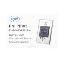 Įleidžiamas prieigos jungiklis PNI PB103, bekontaktis, NO / NC / COM, 12V / 24V DC, būsenos LED, metalinis, 5 laidai Įleidžiamas prieigos jungiklis PNI PB103, bekontaktis, NO / NC / COM, 12V / 24V DC, būsenos LED, metalinis, 5 laidai