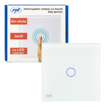 Switch with glass PNI SH101 touch, white with LED indicator Switch with glass PNI SH101 touch, white with LED indicator