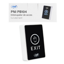 PNI PB104 access switch with touch, applied mounting, NO / NC / COM, 12V / 24V DC, status LED, metallic, 5 wires PNI PB104 access switch with touch, applied mounting, NO / NC / COM, 12V / 24V DC, status LED, metallic, 5 wires
