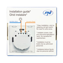 Switch with glass PNI SH101 touch, white with LED indicator Switch with glass PNI SH101 touch, white with LED indicator