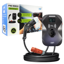 PNI KW22 32A 22KW charging station for electric cars 380V - 440V three-phase, Type 2 connector, display, card, BT, contr PNI KW22 32A 22KW charging station for electric cars 380V - 440V three-phase, Type 2 connector, display, card, BT, contr