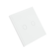 Double switch with glass PNI SH202 touch, white with LED indicator Double switch with glass PNI SH202 touch, white with LED indicator