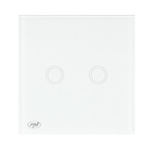 Double switch with glass PNI SH202 touch, white with LED indicator Double switch with glass PNI SH202 touch, white with LED indicator
