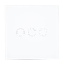 Triple switch with glass PNI SH303 touch, white with LED indicator Triple switch with glass PNI SH303 touch, white with LED indicator
