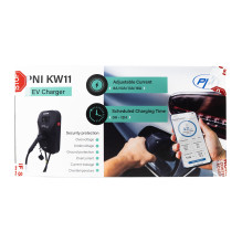 PNI KW11 16A 11KW elektromobilių įkrovimo stotelė, 380 V - 440 V trifazė, 2 tipo jungtis, ekranas, kortelė, BT, valdymas PNI KW11 16A 11KW elektromobilių įkrovimo stotelė, 380 V - 440 V trifazė, 2 tipo jungtis, ekranas, kortelė, BT, valdymas