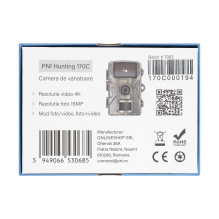 Hunting camera PNI Hunting 170C, Photo 16MP, video 4K, PIR 15m, color screen, IP66