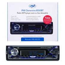 Automobilinis MP3 grotuvas PNI Clementine 8550BT, nuimamas priekinis, 4x45w, 12V, 1 DIN, su SD, USB, AUX, RCA