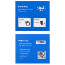 Nešiojama VHF / UHF radijo stotis PNI P16UV, 999 kanalai, dviejų juostų TX ir 6 juostų RX, VOX perdavimas, skenavimas, F