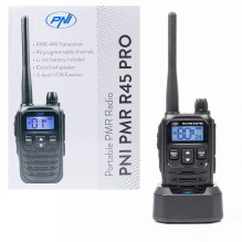 Portable radio station PNI PMR R45 PRO 446MHz, 0.5W, 32 programmable channels, 16 PMR and 38 CTCSS and 104 DCS tones, IP Portable radio station PNI PMR R45 PRO 446MHz, 0.5W, 32 programmable channels, 16 PMR and 38 CTCSS and 104 DCS tones, IP