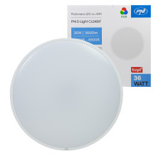 PNI D-Light CL2436T „Wi-Fi“ LED lubinis šviestuvas, RGBW, 36 W, pritemdomas, apvalus 41 cm, 3000 K–6500 K, 230 V maitini PNI D-Light CL2436T „Wi-Fi“ LED lubinis šviestuvas, RGBW, 36 W, pritemdomas, apvalus 41 cm, 3000 K–6500 K, 230 V maitini