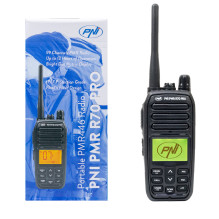 Nešiojama radijo stotis PNI PMR R70 PRO 446MHz, 0,5 W, 99 kanalai, 16 PMR ir 50 CTCSS bei 104 DCS tonų, IP67
