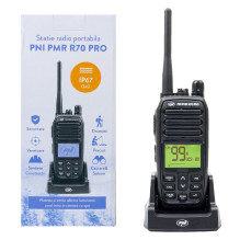 Nešiojama radijo stotis PNI PMR R70 PRO 446MHz, 0,5 W, 99 kanalai, 16 PMR ir 50 CTCSS bei 104 DCS tonų, IP67