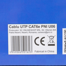 CAT6e UTP kabelis PNI U06 su 4 poromis, skirtas 1 gigabito internetui ir stebėjimo sistemoms, 305 m ritinėlis CAT6e UTP kabelis PNI U06 su 4 poromis, skirtas 1 gigabito internetui ir stebėjimo sistemoms, 305 m ritinėlis