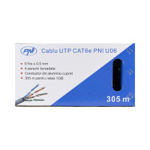 CAT6e UTP cable PNI U06 with 4 pairs for internet 1 Gigabit and surveillance systems Roll 305m CAT6e UTP cable PNI U06 with 4 pairs for internet 1 Gigabit and surveillance systems Roll 305m