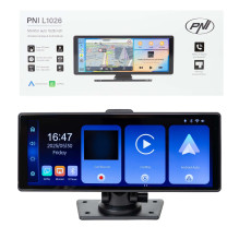 Car monitor PNI L1026 10.26 inch, wireless Carplay, navigation, music, handsfree, bluetooth, FM transmitter