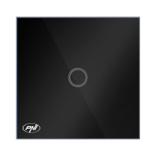 Simple switch with touch PNI SH121, made of glass, black, with LED indicator, 10A 200W Simple switch with touch PNI SH121, made of glass, black, with LED indicator, 10A 200W