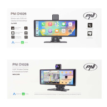 Car monitor with DVR PNI D1026 10.26 inch DVR, wireless Carplay, navigation, music, handsfree, bluetooth, FM transmitter