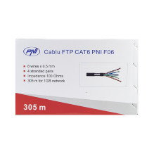 Cable per meter FTP CAT6 PNI F06 with 4 pairs for 1 Gigabit internet and surveillance systems