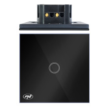 Simple switch with touch PNI SH121, made of glass, black, with LED indicator, 10A 200W Simple switch with touch PNI SH121, made of glass, black, with LED indicator, 10A 200W