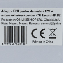 PNI adapteris 12 V maitinimo šaltiniui ir išorinei antenai, skirtai PNI Escort HP 82 PNI adapteris 12 V maitinimo šaltiniui ir išorinei antenai, skirtai PNI Escort HP 82