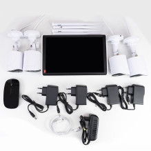 Vaizdo stebėjimo rinkinys PNI House WiFi663 NVR su LCD ir 4 lauko belaidėmis kameromis 3MP, P2P, IP66