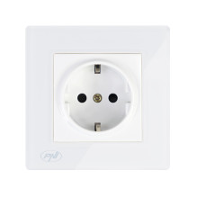 Paprastas įmontuotas lizdas PNI WP101W su stikliniu rėmeliu, 16A, 4000W, 230V Paprastas įmontuotas lizdas PNI WP101W su stikliniu rėmeliu, 16A, 4000W, 230V