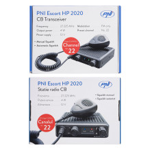 CB radio station PNI Escort HP 2020, single channel, 22 frequency, 27.225 MHz only, FM, without noise, the most quiet st