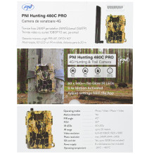 Medžioklės kamera PNI Hunting 480C PRO, 24MP, su 4G internetu, GPS, matymo kampas 60° Medžioklės kamera PNI Hunting 480C PRO, 24MP, su 4G internetu, GPS, matymo kampas 60°
