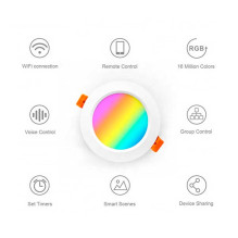 Smart LED spotlight PNI SafeHome PT58RC WiFi, recessed, ceiling, RGBW, 7W, 600 lm, light / color adjustable via internet