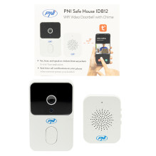 PNI Safe House IDB12 vaizdo durų skambutis, WiFi, naktinis matymas, IP54, įmontuota baterija, valdymas iš „Tuya“ program PNI Safe House IDB12 vaizdo durų skambutis, WiFi, naktinis matymas, IP54, įmontuota baterija, valdymas iš „Tuya“ program