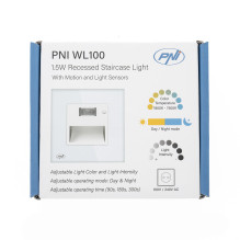 PNI WL100 LED lamp for staircase lighting, recessed mounting, with motion sensor, light sensor, adjustable light color, PNI WL100 LED lamp for staircase lighting, recessed mounting, with motion sensor, light sensor, adjustable light color,