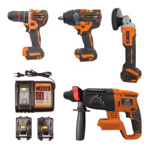 Electric tool set PNI WK450 with 18V 5.0Ah batteries, charger included Electric tool set PNI WK450 with 18V 5.0Ah batteries, charger included