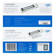 Holding electromagnet PNI EM280KG NO / NC / COM, closing force 280kg, power supply 12V 24V Holding electromagnet PNI EM280KG NO / NC / COM, closing force 280kg, power supply 12V 24V