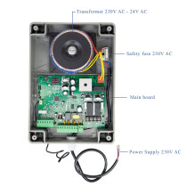 PNI MAB300LR swing gate automation kit, with 2 40W motors, remote controls and control panel, photocells and lamp, gate 