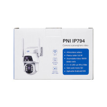 PNI IP794 video surveillance camera with Wi-Fi, PTZ, dual lens 2MP + 2MP, 5.5W solar panel, 8000mAh block battery PNI IP794 video surveillance camera with Wi-Fi, PTZ, dual lens 2MP + 2MP, 5.5W solar panel, 8000mAh block battery