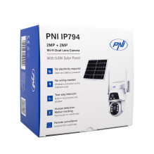 PNI IP794 vaizdo stebėjimo kamera su „Wi-Fi“, PTZ, dvigubais objektyvais 2MP + 2MP, 5,5 W saulės baterija, 8000 mAh bate PNI IP794 vaizdo stebėjimo kamera su „Wi-Fi“, PTZ, dvigubais objektyvais 2MP + 2MP, 5,5 W saulės baterija, 8000 mAh bate