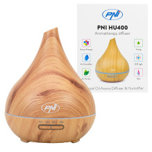 Aromaterapijos difuzorius PNI HU400 eteriniams aliejams, su ultragarsu, 400 ml, laikmačiu, 7 LED spalvomis, automatiniu Aromaterapijos difuzorius PNI HU400 eteriniams aliejams, su ultragarsu, 400 ml, laikmačiu, 7 LED spalvomis, automatiniu