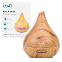 Aromatherapy diffuser PNI HU400 for essential oils, with ultrasound, 400 ml, timer, 7 LED colors, automatic closing, lig Aromatherapy diffuser PNI HU400 for essential oils, with ultrasound, 400 ml, timer, 7 LED colors, automatic closing, lig