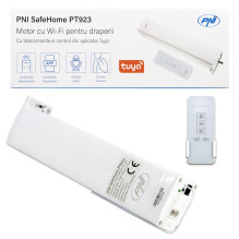 Smart curtain motor, curtains PNI SafeHome PKT923, WiFi, with remote control included, controlled with the Tuya Smart ap Smart curtain motor, curtains PNI SafeHome PKT923, WiFi, with remote control included, controlled with the Tuya Smart ap